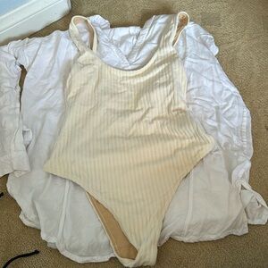 Zulu and Zephyr size 6 towel fabric one piece in cream. New!